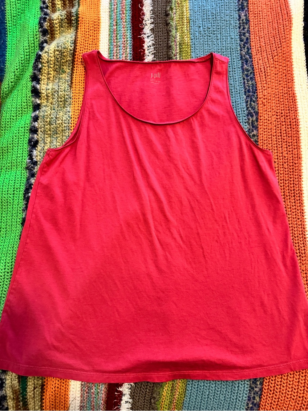 J. Jill Bright Red Scoop Neck Tank Top